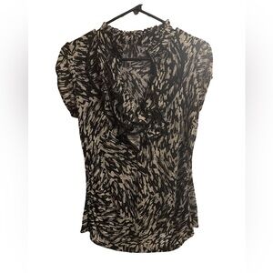 HeartSoul Black and Cream Patterned Blouse
